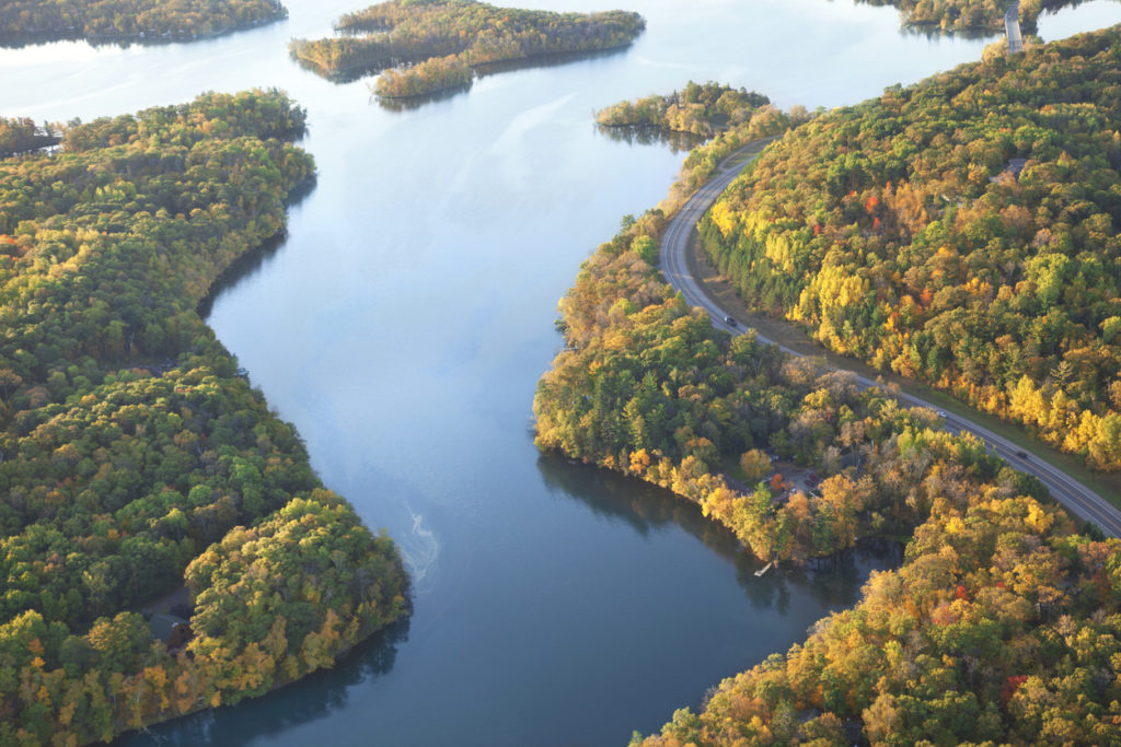 Mississippi River near Brainerd, Minnesota in the fall