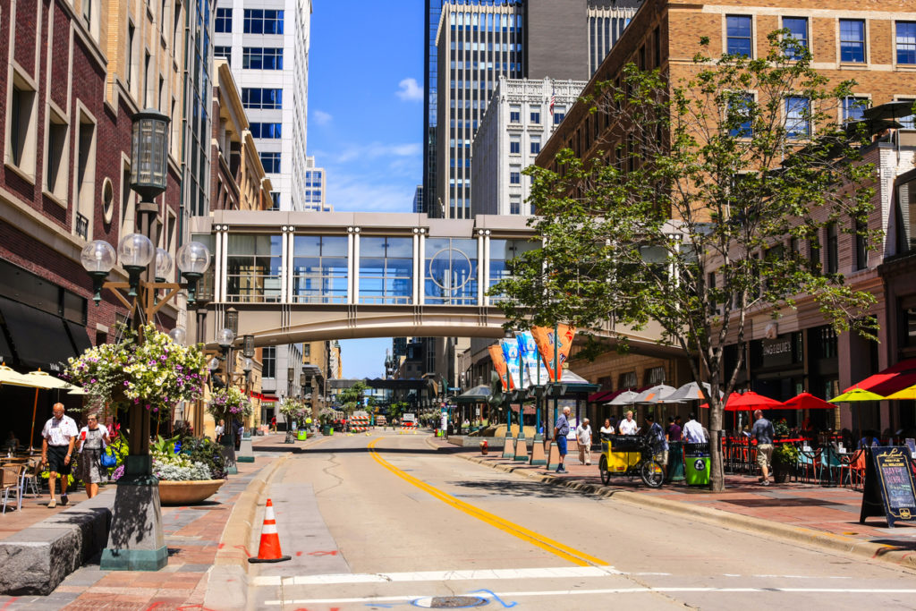 Nicollet Mall street in downtown Minneapolis