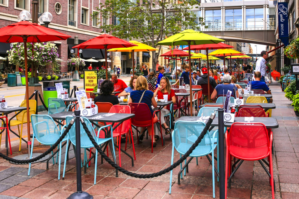 People dining outside in Minneapolis