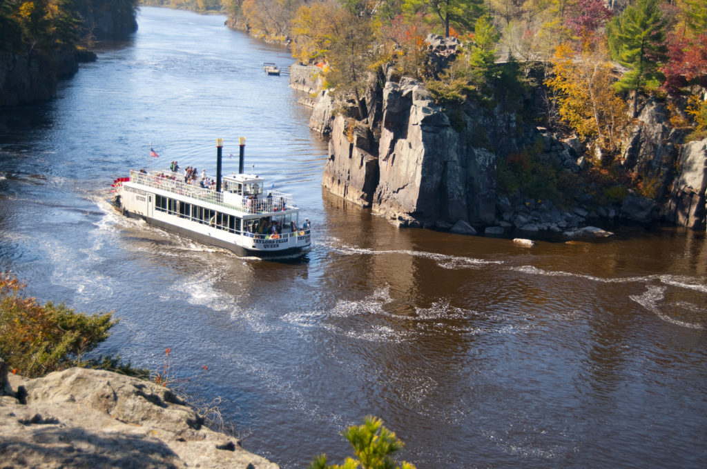 The Taylors Falls Queen travels down the St. Croix River in Minnesota