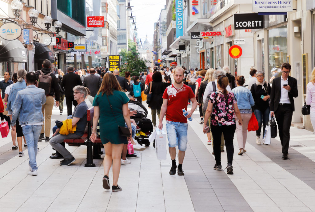 Drottningatan street in the downtown district