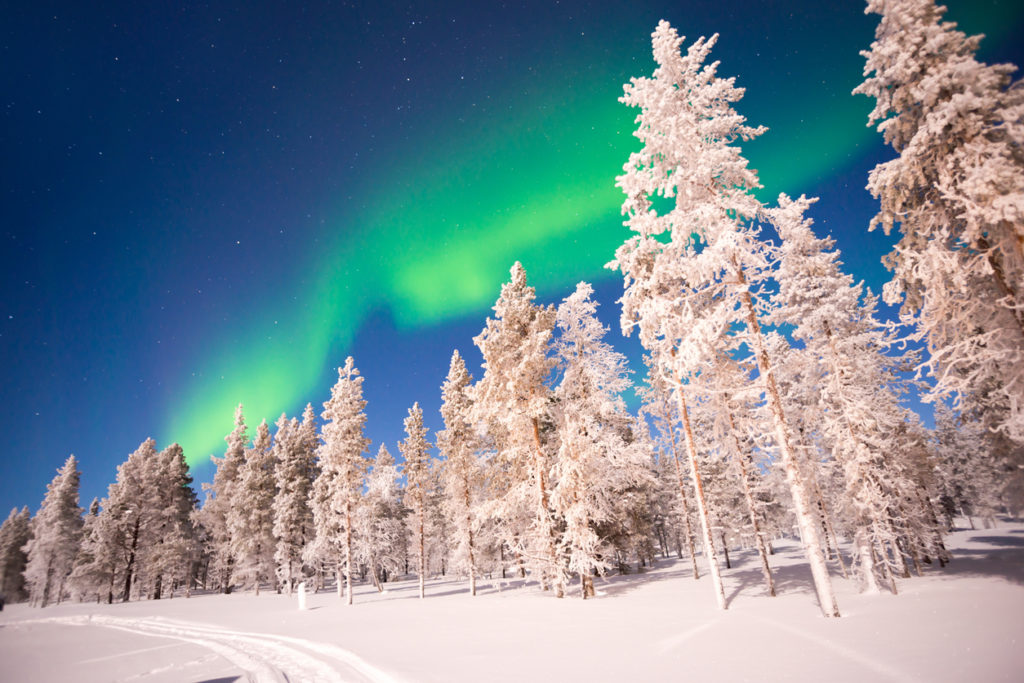 Northern lights, Aurora Borealis in Lapland