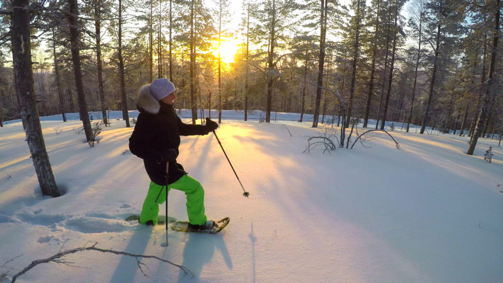 Snowshoeing in the Lapland forests