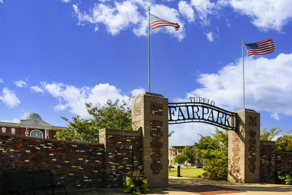 The entrance archway to Tupelo Fair Park, Mississippi