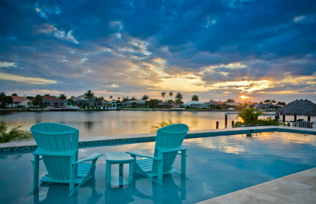 Evening Sunset by the Pool in Marco Island