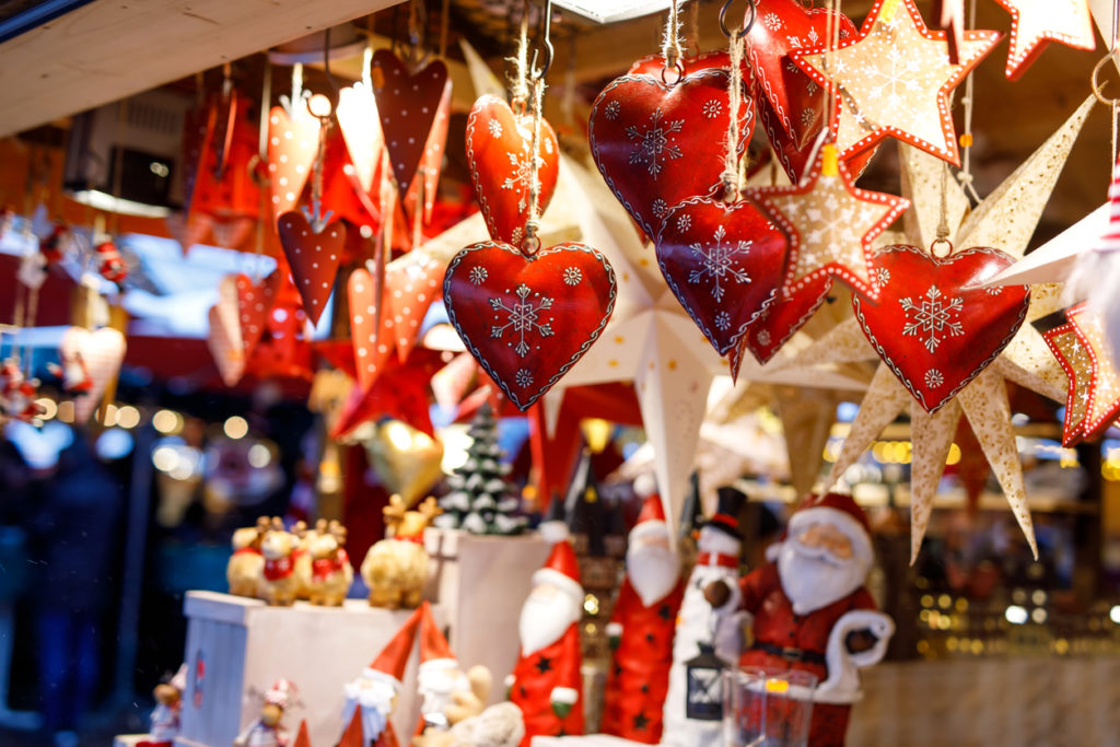 Handmade hearts in Berlin Christmas Market