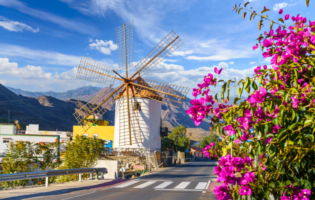 Traditional old windmill in Mogan