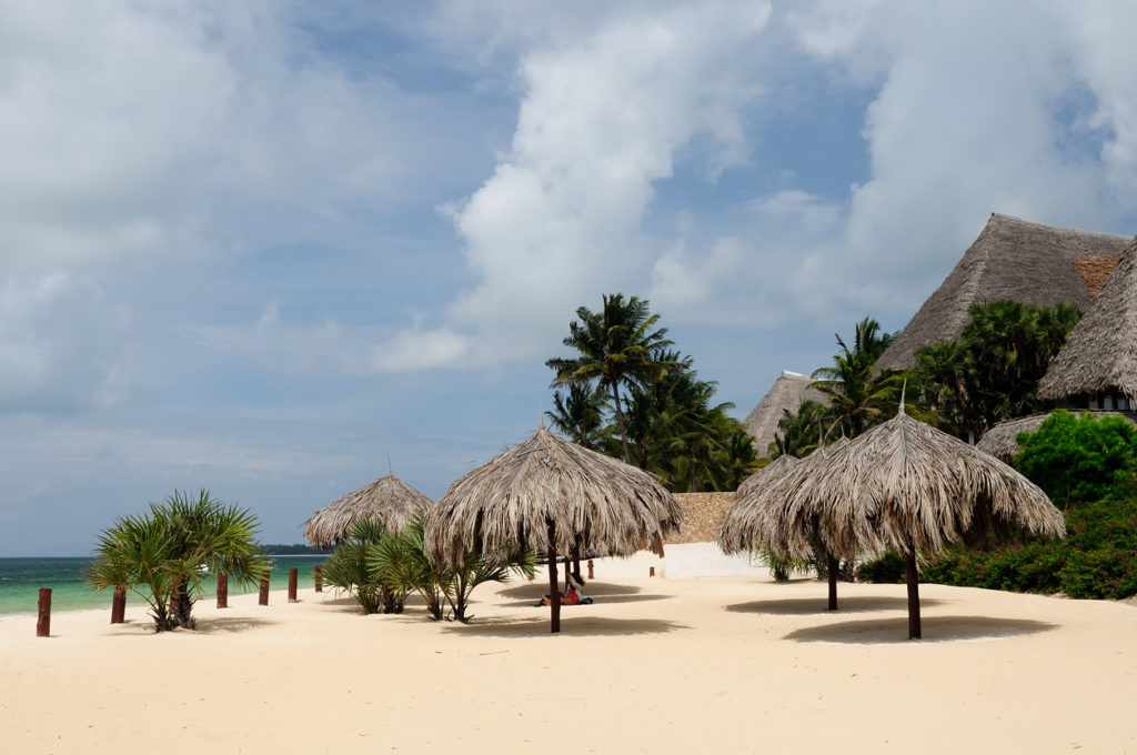 Beautiful beach resort on Malindi beach in Kenya