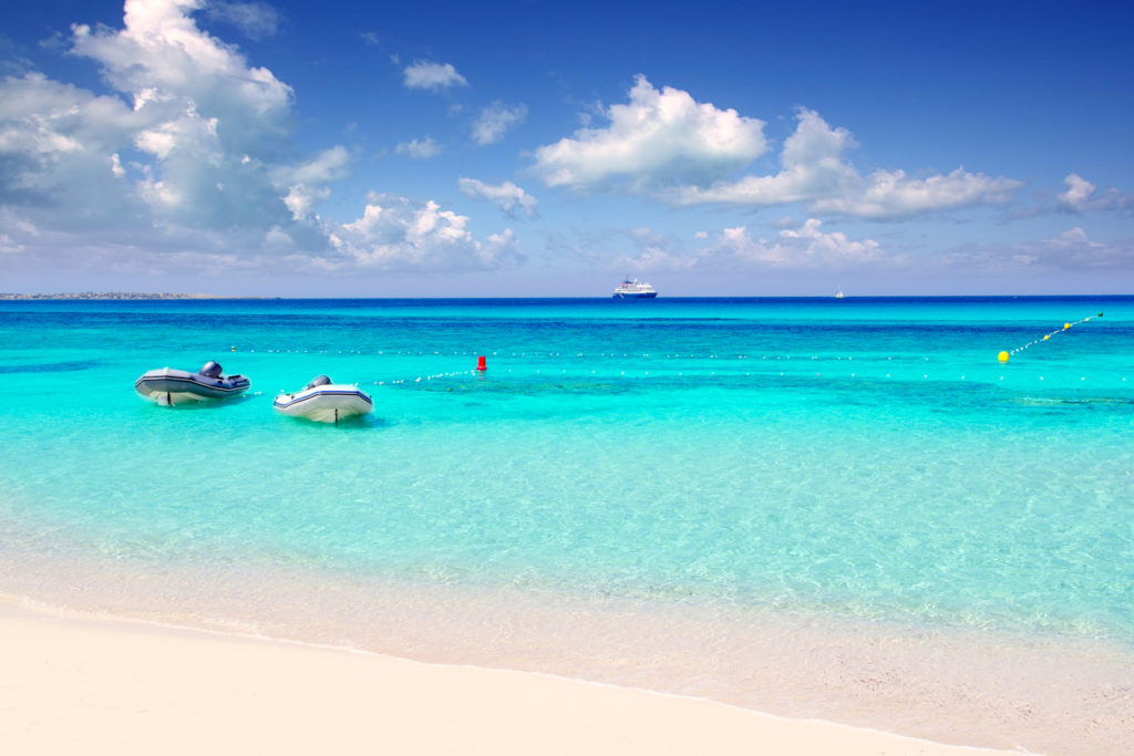 Blue turquoise water in Formentera