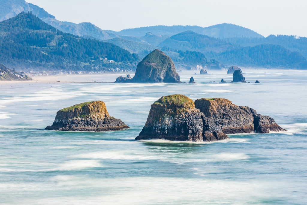 Sea stacks and surf at Ecola State Park on the Oregon
