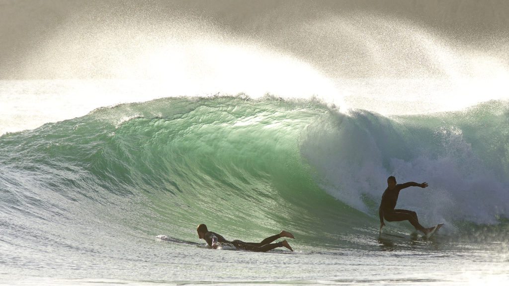 Surfing Great Wave in the Algarve