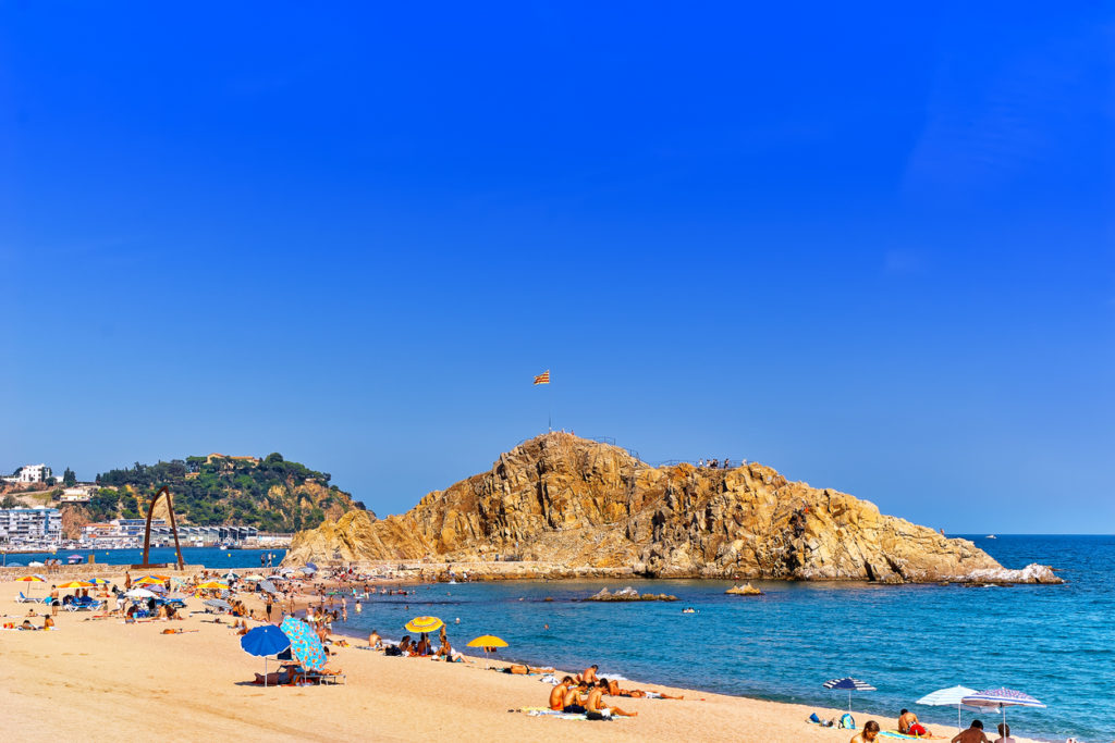 The splendid beach in Blanes