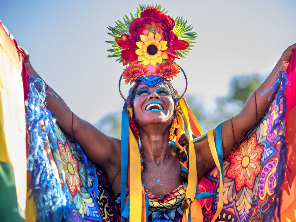 Colorful Costume for Rio Carnival, Brazil