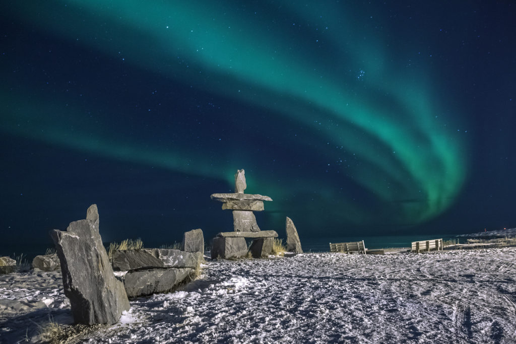 Northern lights visible from Hudson Bay, Churchill, Manitoba