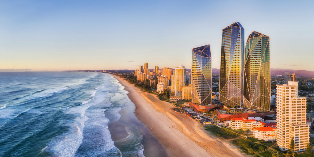 Rising sun over The Gold Coast, Australia.