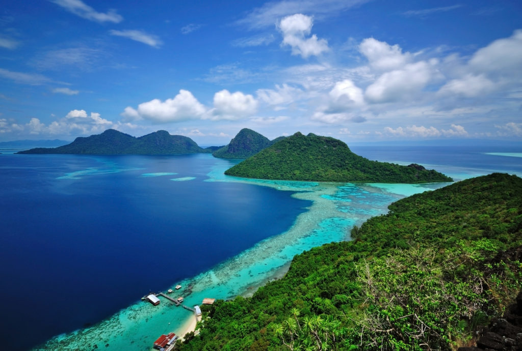 View of tropical island Bohey Dulang Semporna, Sabah.