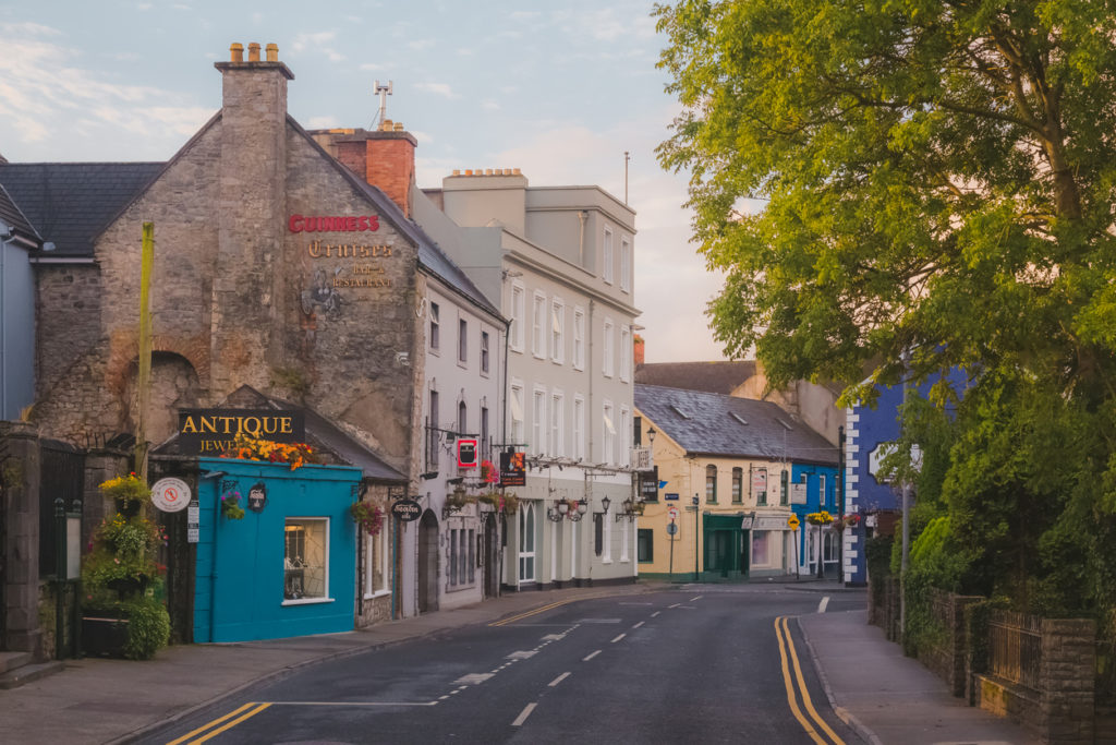 Abbey street in the old town of Ennis, Ireland.