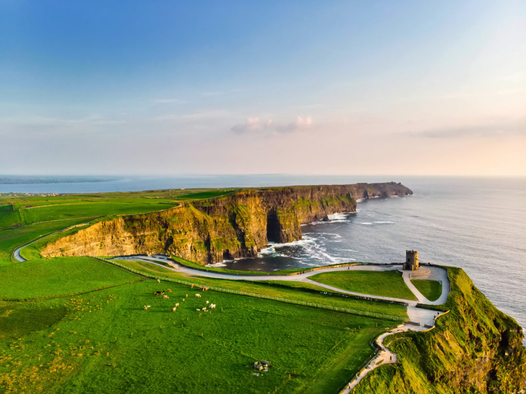 Cliffs of Moher on Wild Atlantic Way in County Clare, Ireland.