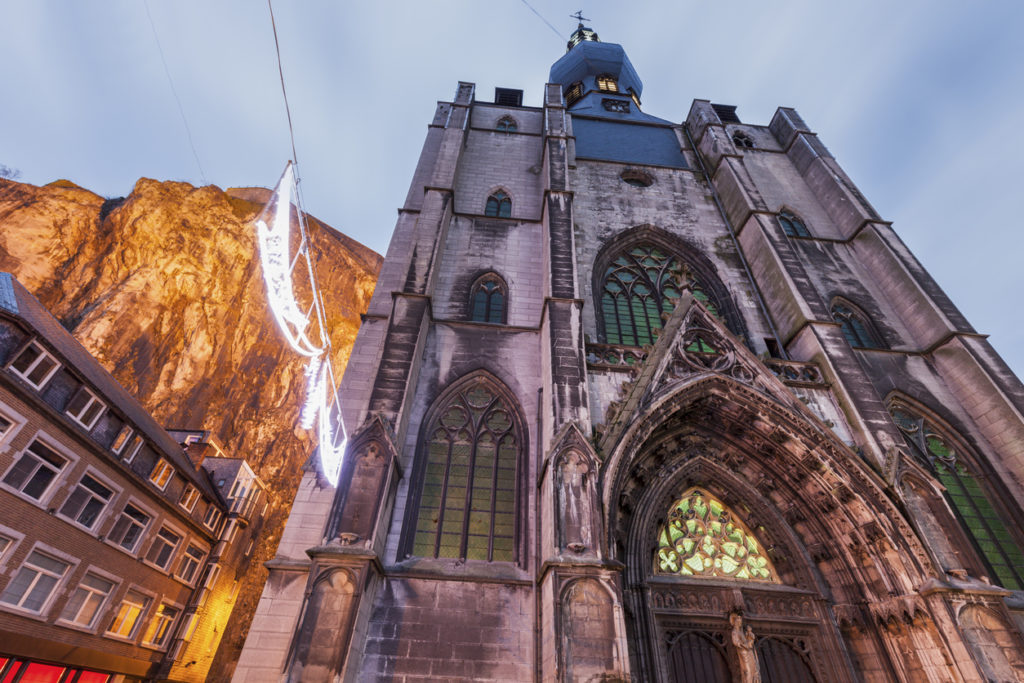 Dinant Citadel and Notre Dame Church. Belgium