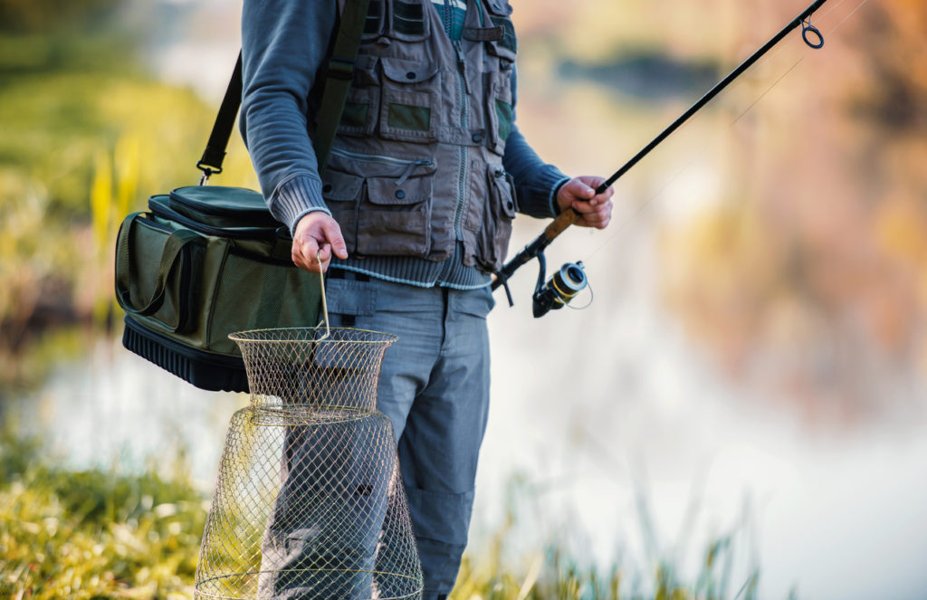 Fisherman angling on the river.