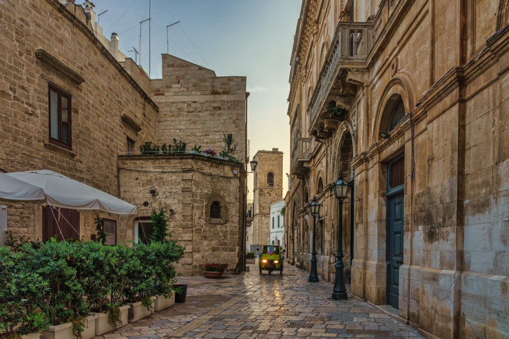 Old town area of Polignano a Mare, Italy.