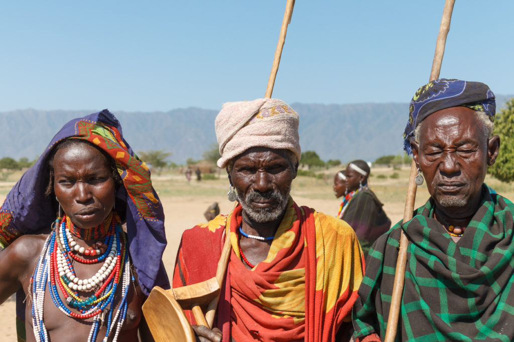 People from the Arbore tribe, Omo Valley, Ethiopia.