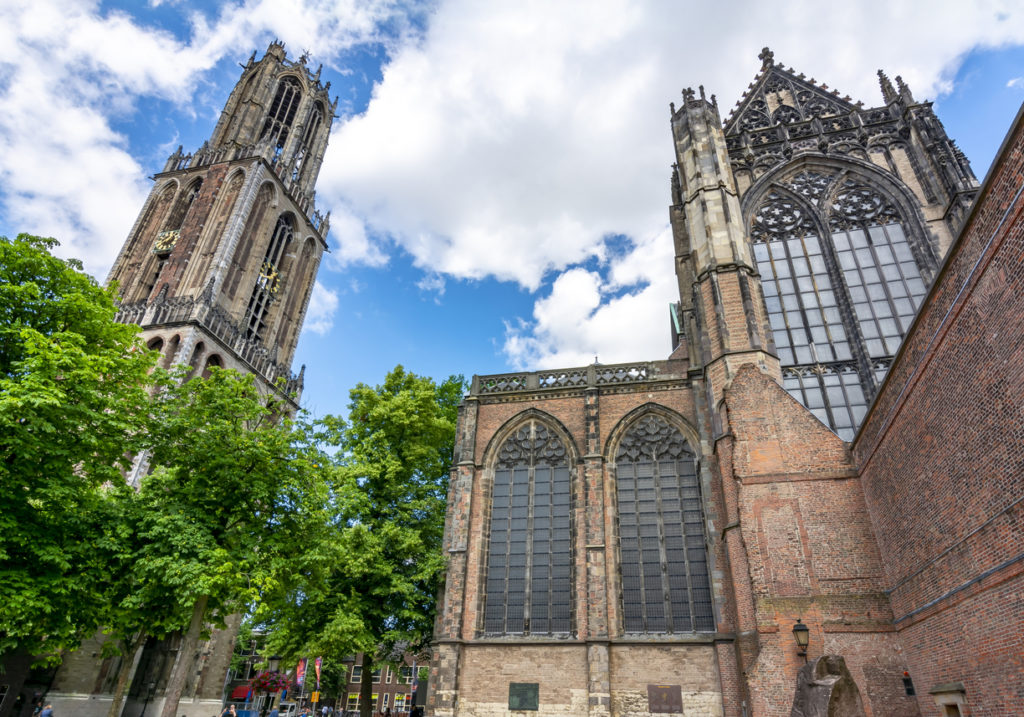 St Martins Cathedral and Dom tower in the centre of Utrecht, The Netherlands