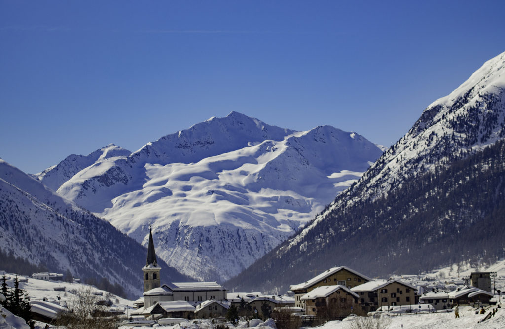 The town of Livigno, the jewel of the Lombard Alpes.