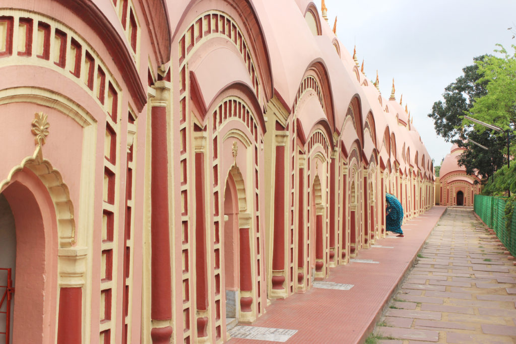 Woman praying in 108 Shiva Temple at Burdwan, West Bengal.