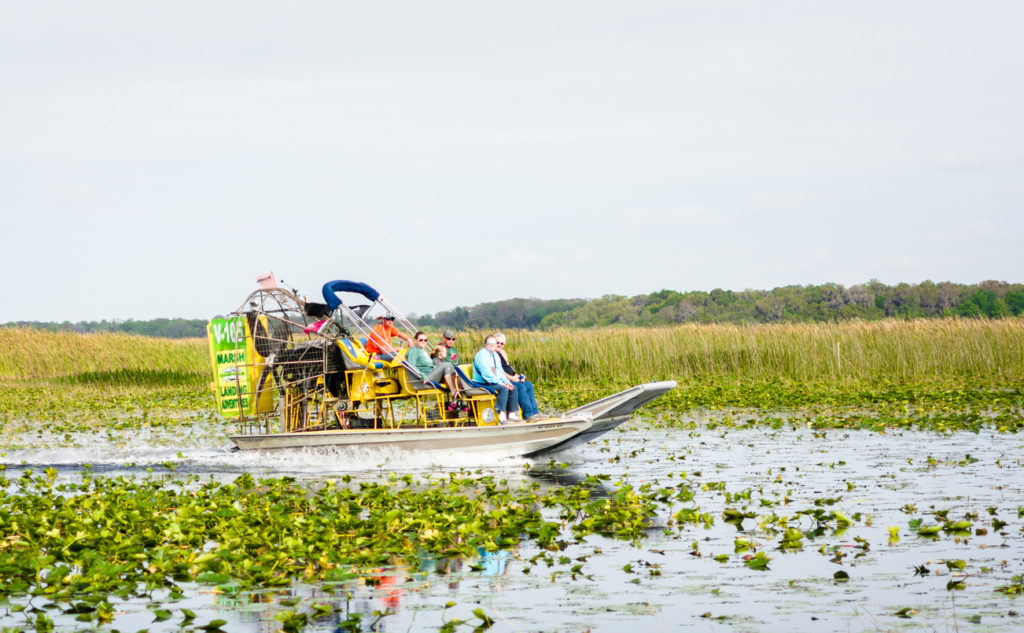 Air boat ride on Lake Tohopekaliga, Kissimmee, Florida.