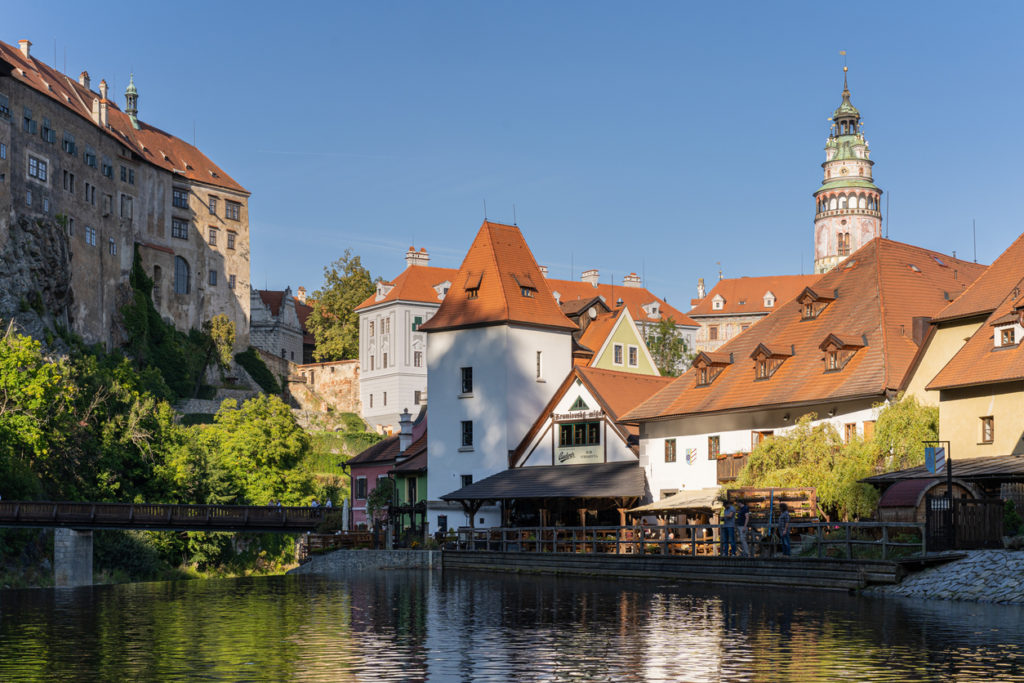 Historic houses and castle in Cesky Krumlov