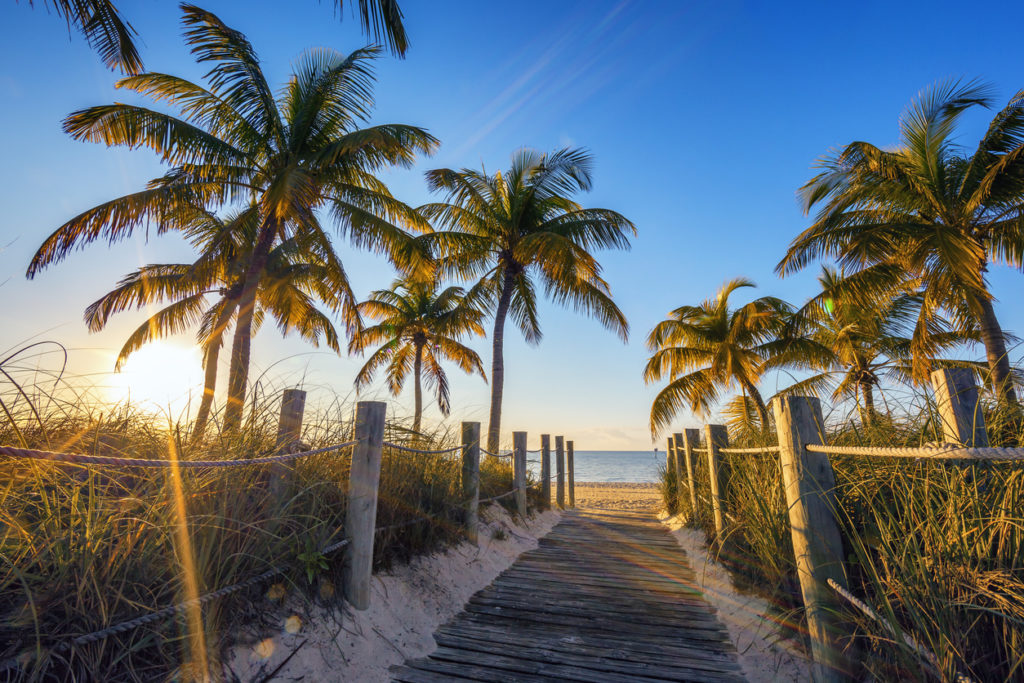 Key west passage to the beach, Florida.