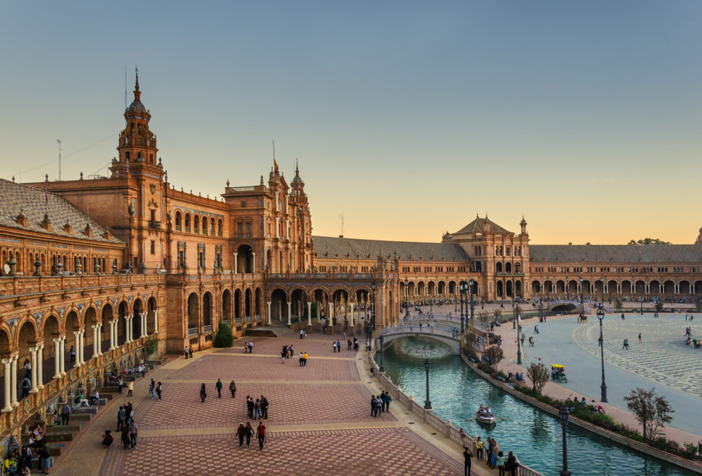 Seville Plaza Mayor at Sunset