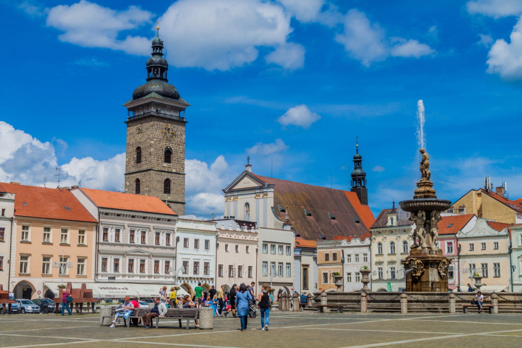 View of Premysl Otakar II square in Ceske Budejovic