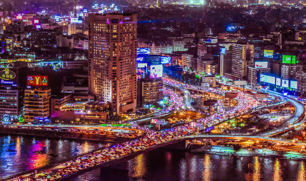 Cairo at night with the Nile