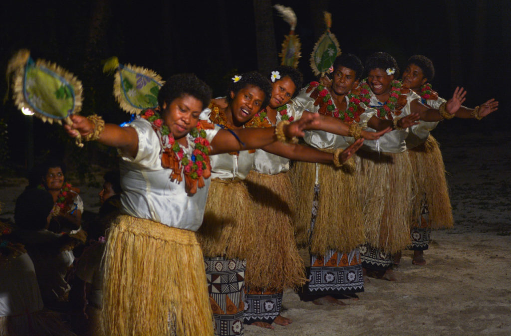 Fijian women dancing Meke.