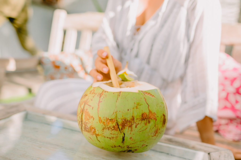 Fresh coconut water.