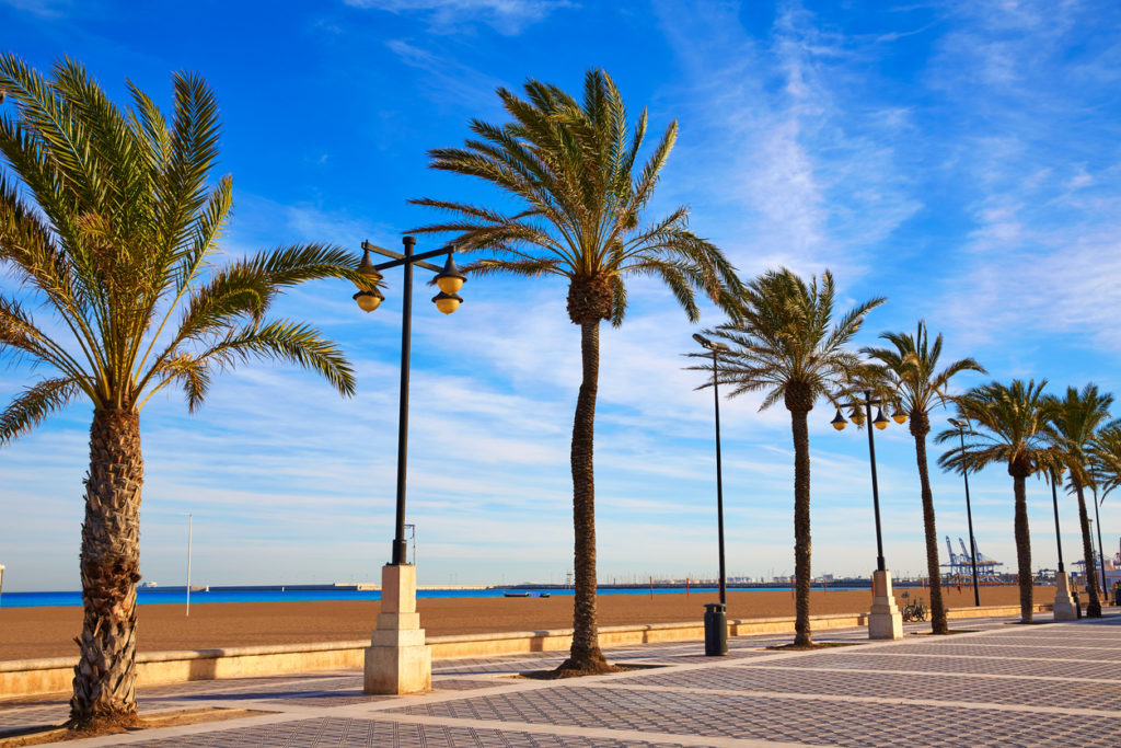 La Malvarosa beach and promenade, Valencia.