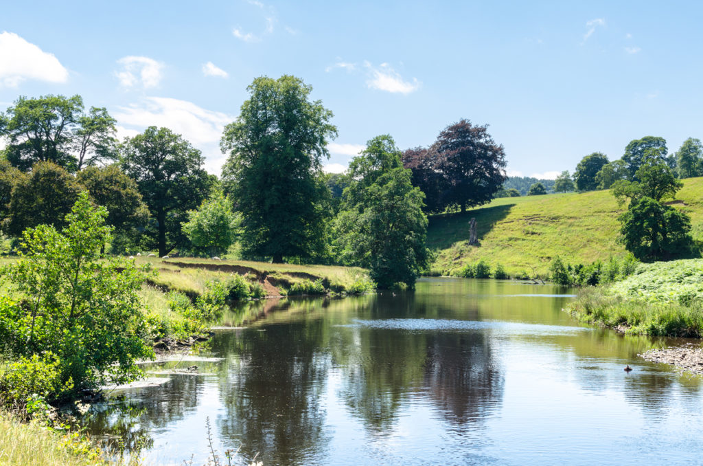 River Derwent at Chatsworth Park, Peak District National Park.