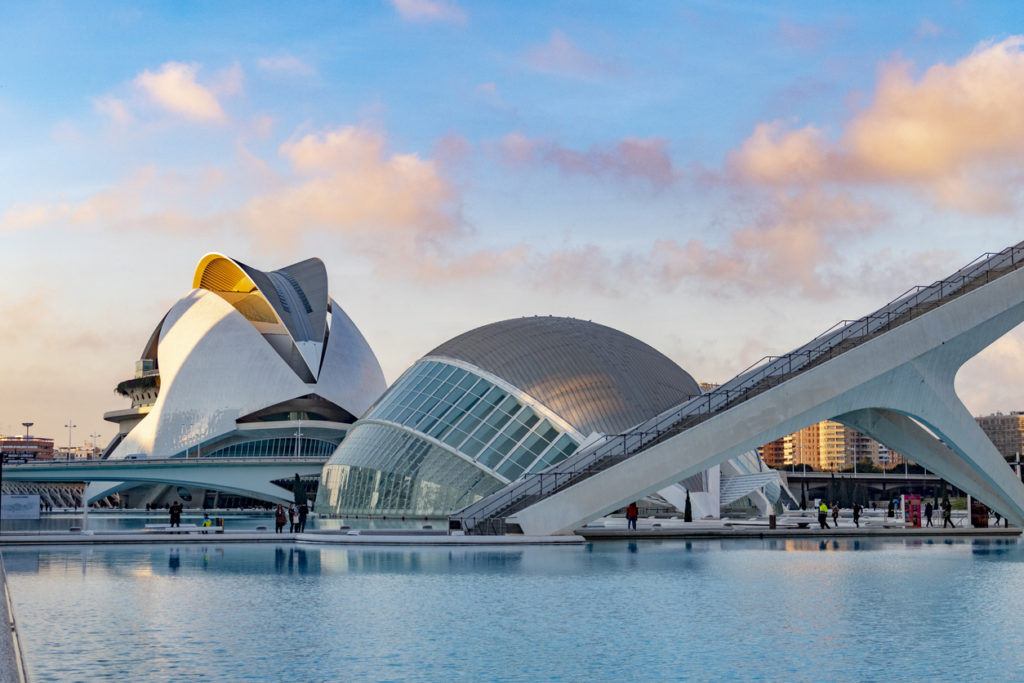 Valencia Spain, The modern landmark Ciudad de las Artes y las Ciencias.