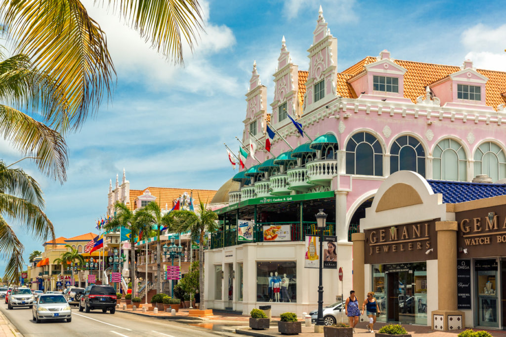 Lloyd G.Smityh Boulevard in the city of Oranjestad, Aruba.