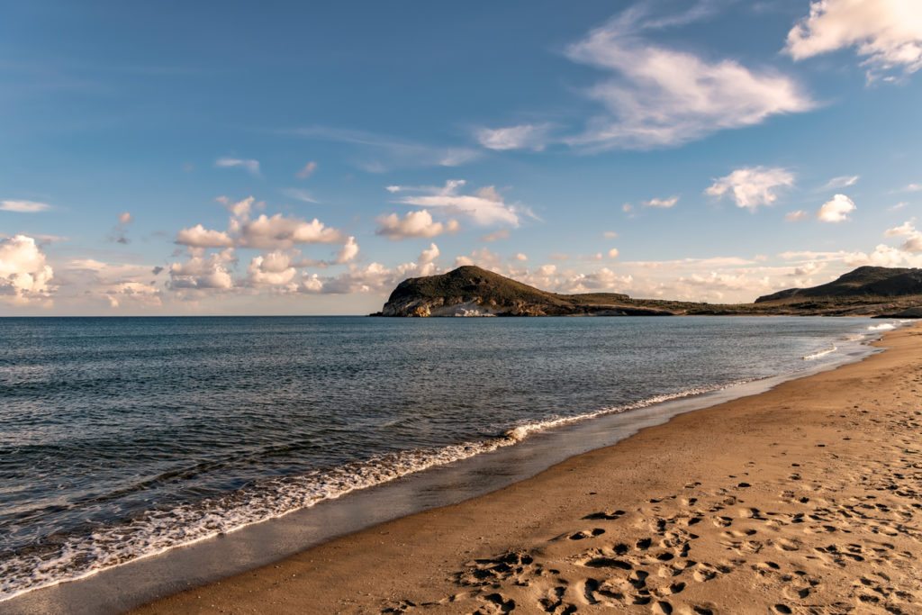 Mediterranean beach Playa de los Geonoveses in Cabo de Gata natural park.