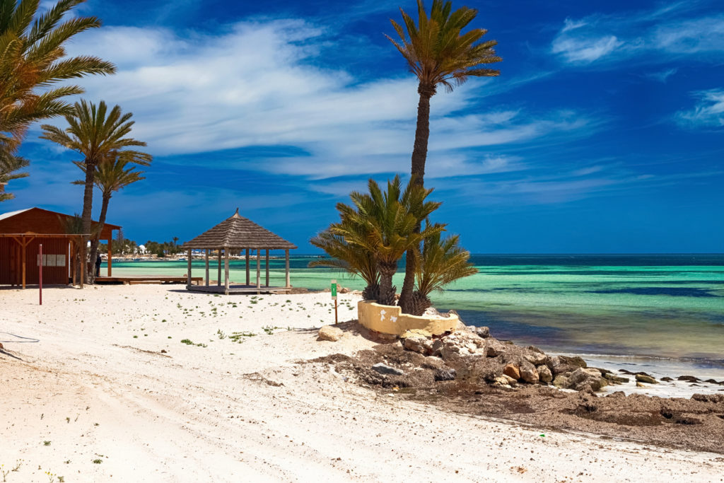 Mediterranean coast from Djerba Island, Tunisia.