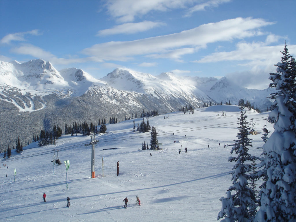 View from Whistler Mountains to Blackcomb Mountain.