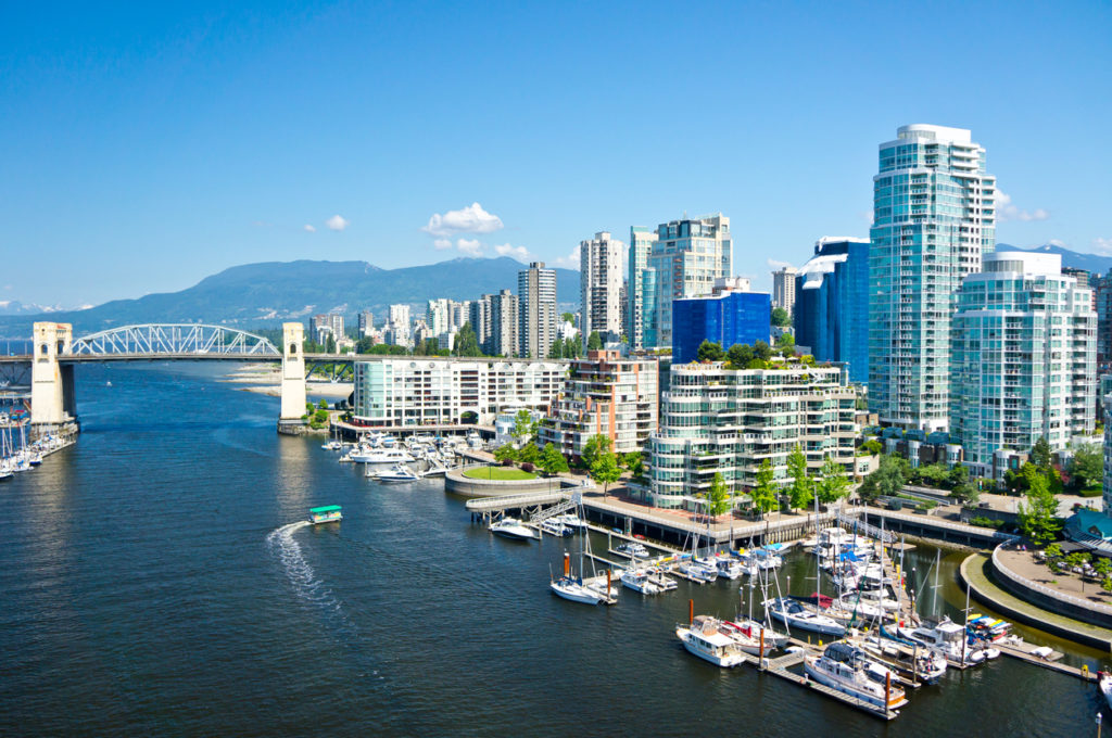 View of Vancouver, British Columbia, Canada.