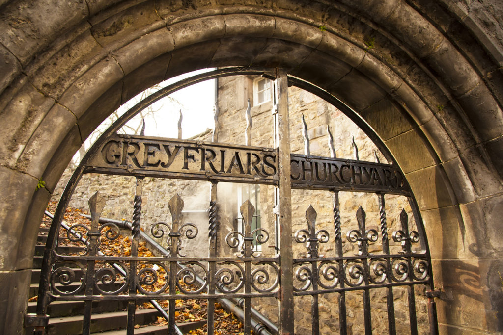 The old entry gates into the Greyfriars Kirkyard, Edinburgh.