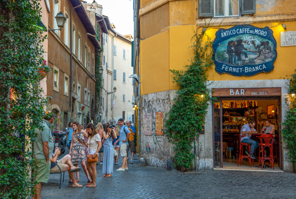 A traditional street in Trastevere.
