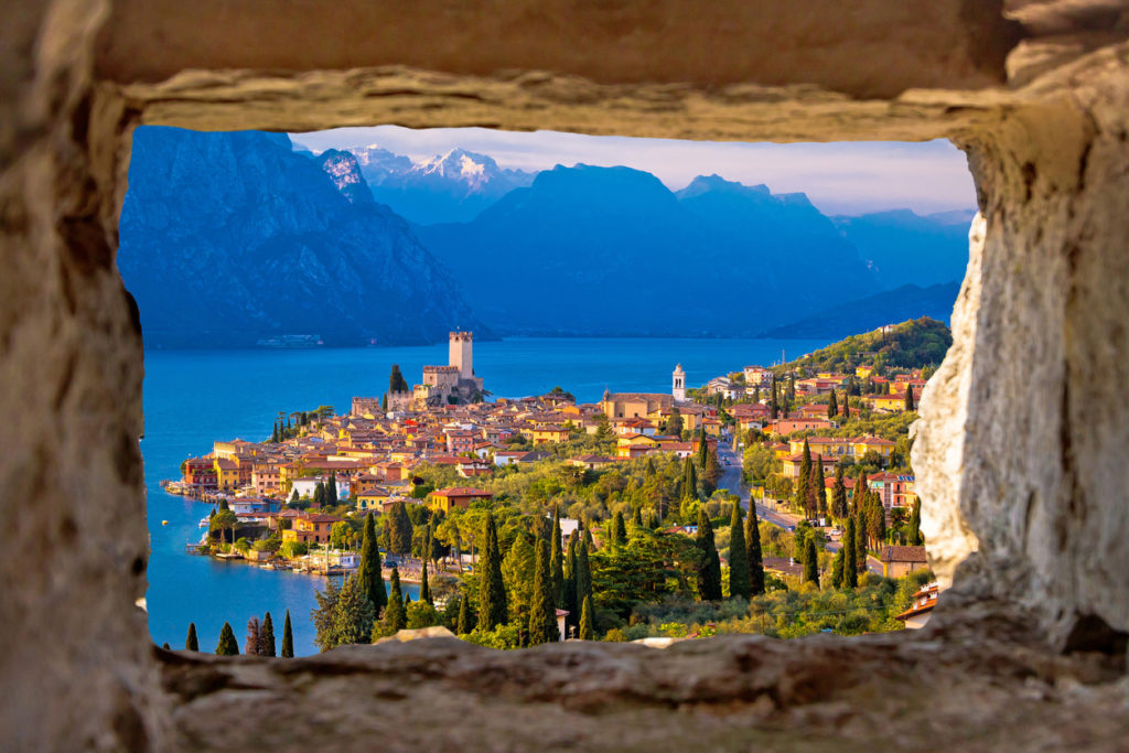 Malcesine aerial view, Lake Garda