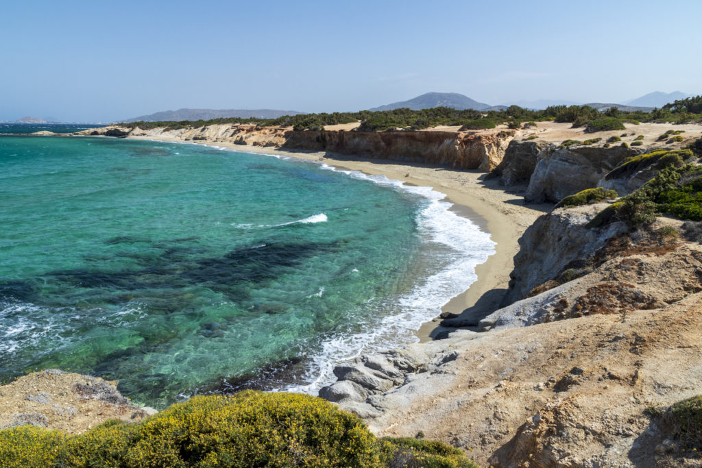 Seascape and beach at Aliko beach, Naxos