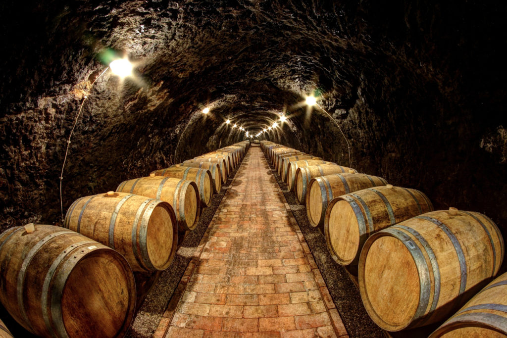 Inside a wine cellar in Tokaj